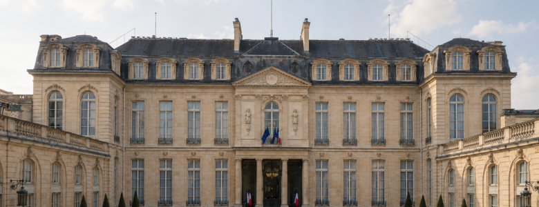 Cour d’honneur du palais de l’Élysée à Paris